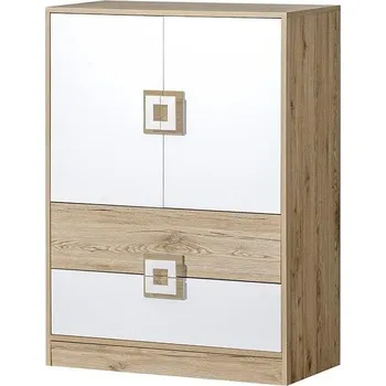 přebalovací pult a komoda Casarredo Komoda NIKO 9 dub jasný/bílá