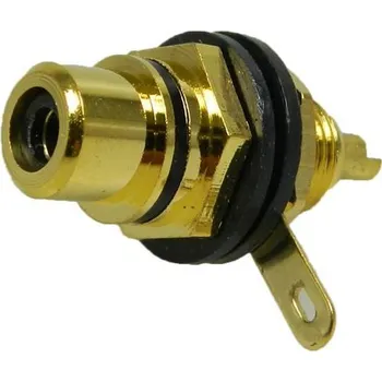 Elektrická zásuvka Konektor CINCH, panelová samice - zlato/černá