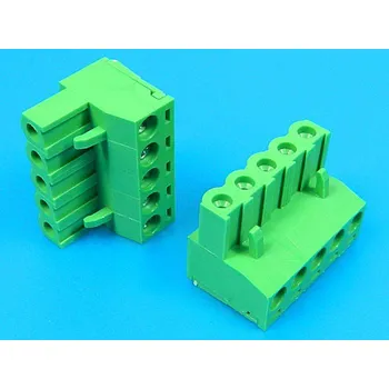 Elektrický konektor Svorkovnice rozpojovací na kabel Female 5 póly zelená TBW-5-5P/GN