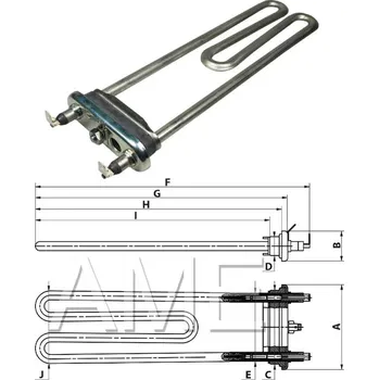 Příslušenství pro ohřívač vody Topné těleso pračky MERLONI 504027200, 504027201, 651057065