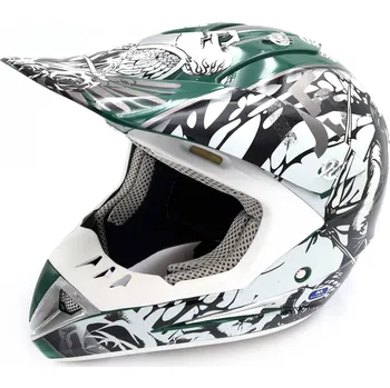 Helma na motorku Motocrossová přilba Heipe H1 Skull- Zelená L