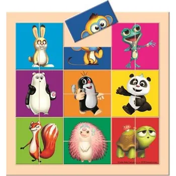 Hračka pro nejmenší Bino Krtek a Panda dělené hlavičky