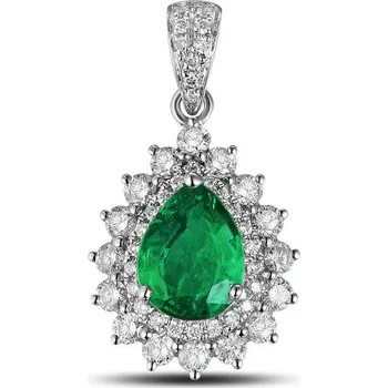 Přívěsek Luxusní smaragdový přívěšek s diamanty Lacole