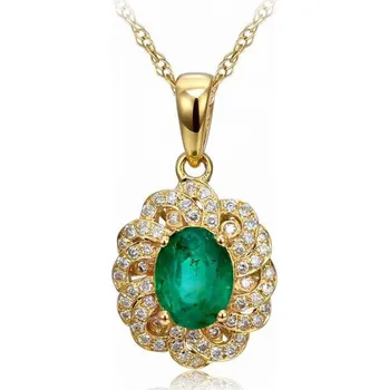 Přívěsek Proplétaný přívěsek se smaragdem a diamanty Deena