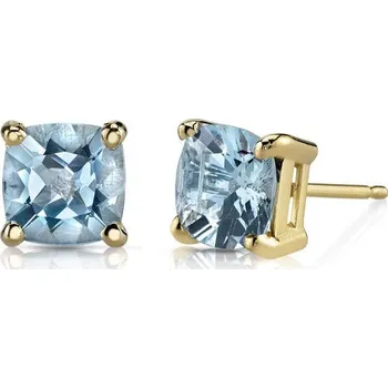Šperk Zlaté náušnice s cushion akvamaríny Chavonah