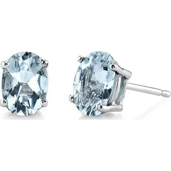 Šperk Zlaté náušnice s oválnými akvamaríny Qati