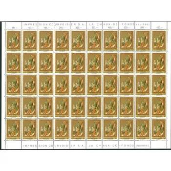 Poštovní známka (1971) MiNr. 820 - 823 - ** - 50 ks archy - Lucembursko - Kultura: Středověk v rukopisech Abbey Echternach