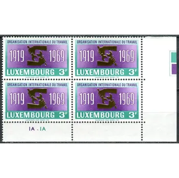 Poštovní známka (1969) MiNr. 792 - ** - Lucembursko - 4-bl - 50 let Mezinárodní organizace práce (ILO)