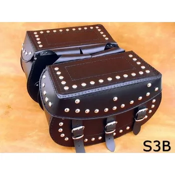 Zavazadlo na motocykl Kožené brašny S3, 42x28x18cm - s nýty