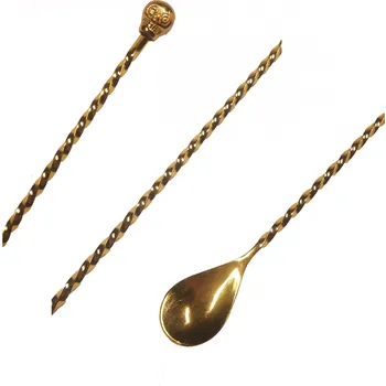 Zlatá lžička s lebkou 43,5cm