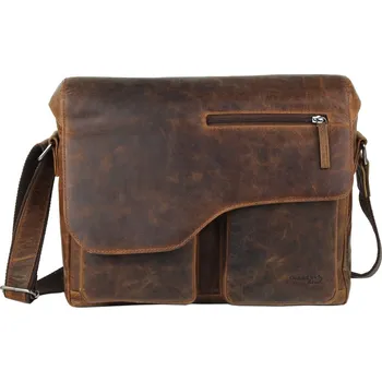 Kožená klopnová taška hnědá GreenLand Montana 118-25