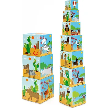 Hračka pro nejmenší Scratch Skládací pyramida Zoo