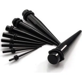 Piercing Šperky4U Akrylátový roztahovák do ucha černý - EP1008-025