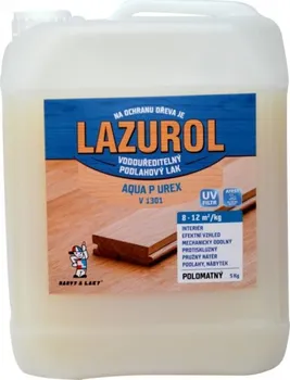 Lak na dřevo Barvy a Laky Hostivař Lazurol Aqua P Urex V1301 polomatný 5 kg bezbarvý