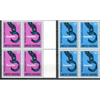 Poštovní známka (1978) MiNr. 320 - 321 ** - OSN New York - 4-bl - Namibie: osvobození, spravedlnost, spolupráce