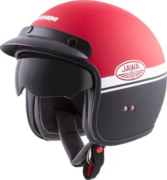 Helma na motorku Cassida Oxygen Jawa OHC červená matná/černá/bílá