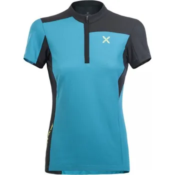 Pánské tričko Dres Montura Selce Zip T-Shirt Woman petrol Barva: modrá / černá, Velikost: M