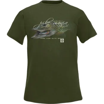 Rybářské oblečení Rybářské tričko Flotsam Štika s woblerem I - Military Green M