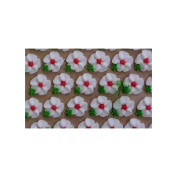 Jedlá dekorace na dort Cukrová ozdoba - KYTIČKY bílé