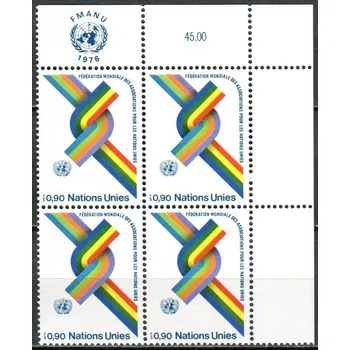 Poštovní známka (1976) MiNr. 56 ** - OSN Ženeva - 4-bl - 30 let Světová asociace společností pro OSN (WFUNA)