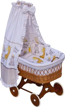 Kolébka pro miminko Scarlett Proutěný košík s nebesy Nebula béžový