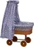 Kolébka pro miminko Scarlett Proutěný košík s nebesy Hvězdička šedý