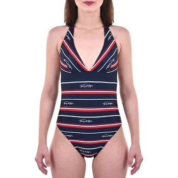 Dámské plavky Tommy Hilfiger Classic One-Piece RP Hrtg Logo Str Navy