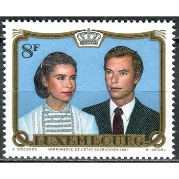 Poštovní známka (1981) MiNr. 1036 - ** - Lucembursko - Svatba velkovévody Henriho a velkovévodkyně Marie Terezie