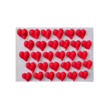 Jedlá dekorace na dort Cukrová ozdoba - SRDÍČKA ČERVENÁ malá
