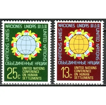 Poštovní známka (1976) MiNr. 297 - 298 ** - OSN New York - 1. Konference OSN o bydlení (HABITAT I), Vancouver