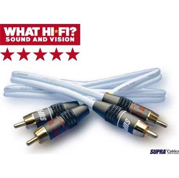 Audio kabel SUPRA DUAL 2RCA - 2RCA 1,0m (RCA-cinch signálový kábel)