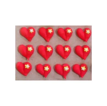 Jedlá dekorace na dort Cukrová ozdoba - SRDÍČKA ČERVENÁ