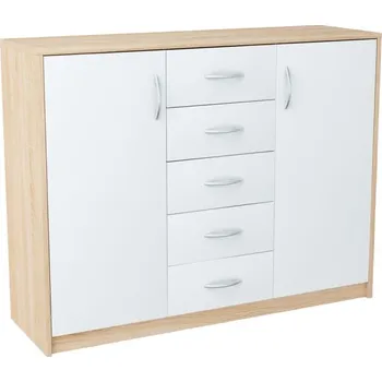 Komoda Nábytek Pyramida, s.r.o. Komoda AGNES/HIT 2D5S dub sonoma/bílá