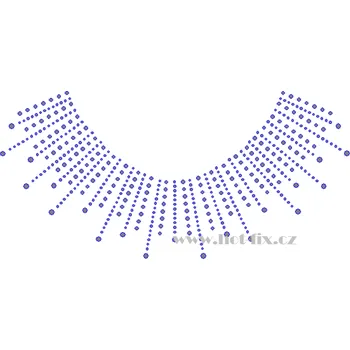 OV023 - výstřih nažehlovací hot-fix kamínková aplikace na textil, rozměry cca 25,0x12,0cm barva: kameny barva 101 Crystal /stříbrná