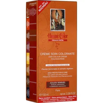 Barva na vlasy Henne color Henné Color - Barevný přeliv Smyslná Mahagonová Premium Végétal 100 ml