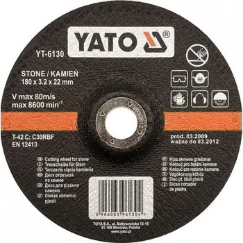 Příslušenství k nářadí YATO Kotouč pro řezání kamene 180x3,2x22, YT-6130