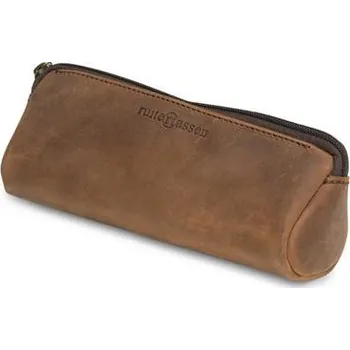 Penál Penál z pravé kůže, trojúhelníkový tvar - tmavý