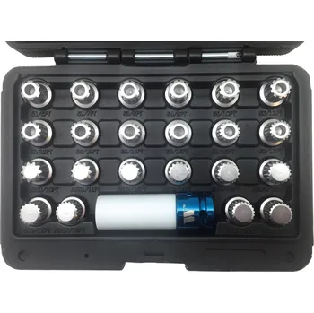 Gola hlavice Welzh Werkzeug Hlavice na bezpečnostní šrouby kol pro vozy skupiny VAG, \"tisícihran\", sada 23 dílů