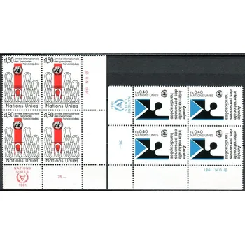 Poštovní známka (1981) MiNr. 97 - 98 ** - OSN Ženeva - 4-bl - Mezinárodní rok osob se zdravotním postižením