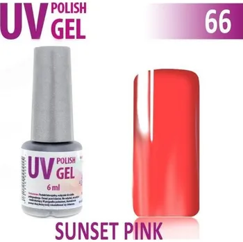 Přípravek na nehty 66.UV gel lak na nehty hybridní SUNSET PINK 6 ml (A)