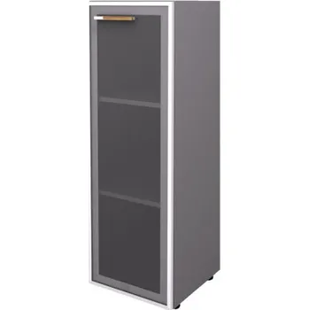 Koupelnový nábytek Skříňka Lorenc 120cm pravá - šedá/sklo