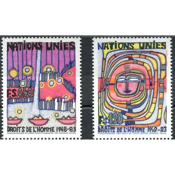 Poštovní známka (1983) MiNr. 117 - 118 ** - OSN Ženeva - 35. výročí Všeobecné deklarace lidských práv