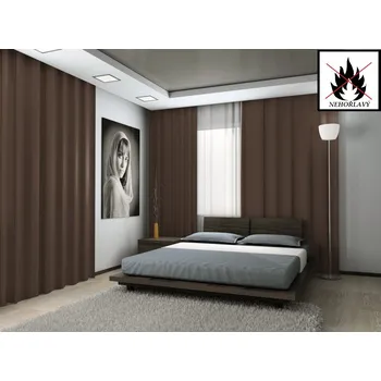 Dekorační látka Blackout nehořlavý - hnědá - 280 cm bez obšití 280