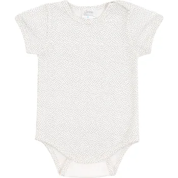 Kojenecký body bílé stopičkové bodýčko s krátkým rukávem