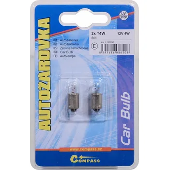 Autožárovka Žárovka 12V T4W 4W Ba9s blister 2ks Compass 08650