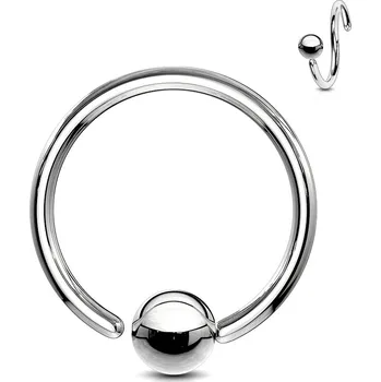 Piercing Šperky4U Piercing - kruh s kuličkou - rozevíratelný - K1001-12063