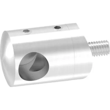 Zábradlí Feldmann Nerezový držák prutové výplně zábradlí - prutů pr.12 mm 50400-240AL koncový levý, na trubku pr.42,4 mm, brus