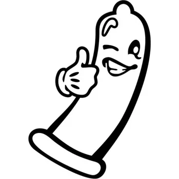 Samolepicí dekorace na vozidlo Samolepka mrkající kondom na auto a motorku, tuning nálepka (1770)