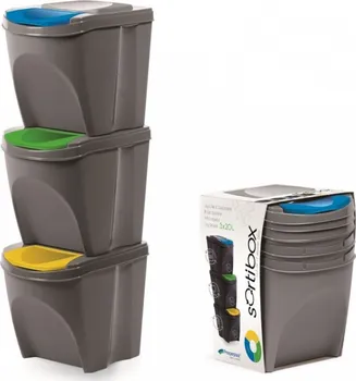 Odpadkový koš Prosperplast 3 x 20 l Koš na tříděný odpad Sortibox