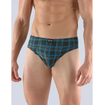 Pánské oblečení GINA pánské slipy s úzkým bokem, úzký bok, šité, s potiskem 70055P černá petrolejová 50/52